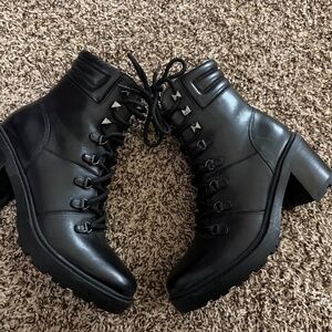 Combat heeled boots